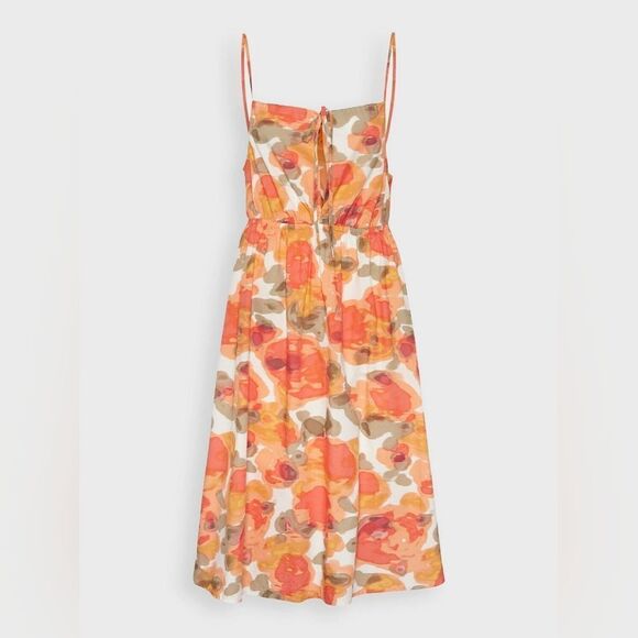 Vero Moda Women's dress VMJOA SL ABK DRESS WVN GA Size S in Orange/White NWT - Picture 5 of 9